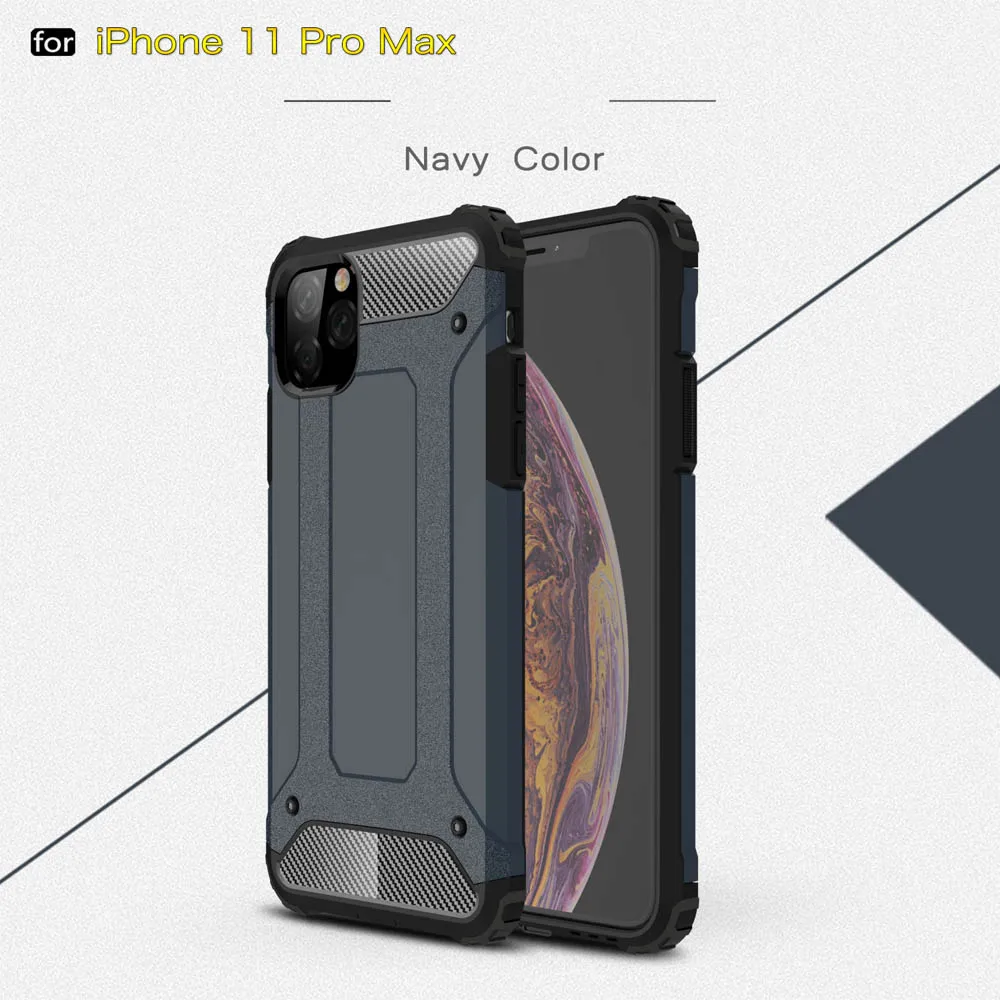 Navy Четырехугловой ударопрочный защитный чехол для iphone 11 Pro Max для iphone Xs Max Xr X 8 7 6s 6 Plus теплоотвод задняя крышка для телефона - Цвет: Navy