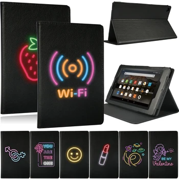 

Tablet Case for Amazon Fire 7/ HD8 (6/7/8th) / HD10(5/7/9th) Tablet Foldable Anti-fall Convenient Protective Case Cover