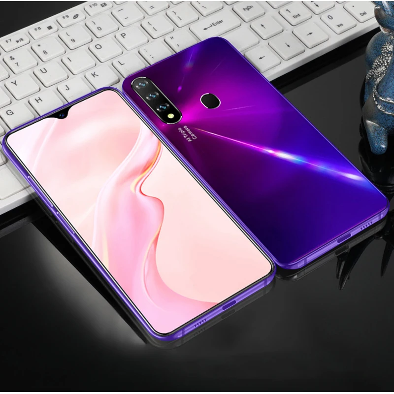 US $102.60 FullScreen Smart Phone Global Version Three Rear Cameras QuadCore 8GB128GB Mobile Phone 60 Waterdrop 3500mAh Celular