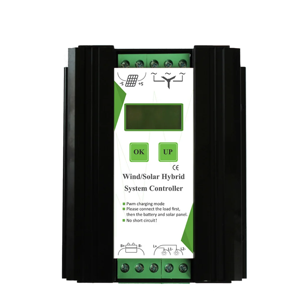 

12V 24V 600W Energy Hybrid Controller Accessories Overload Protection Automatic Wind Solar LCD Screen Home Generator Electrical