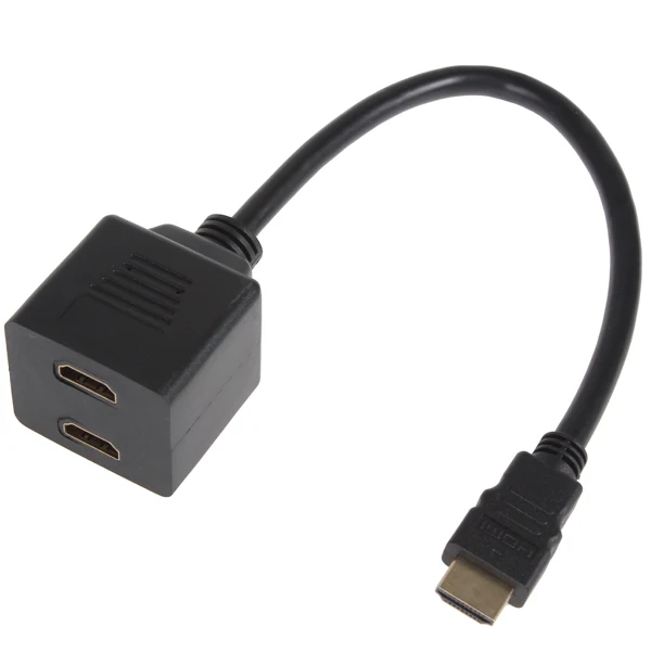 1 Pc Universal Black 0.3M HDMI Cable Splitter Male to 2 Female Audio Video Fit for Wii / HDTV DVD PS3 PSP | Электроника