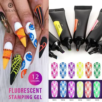 

SAVILAND Neon Fluorescent Nail Stamping Gel Stamp Stamping Template Semi Permanent Led Hybrid Soak Off Varnish Nail Art Lacquer