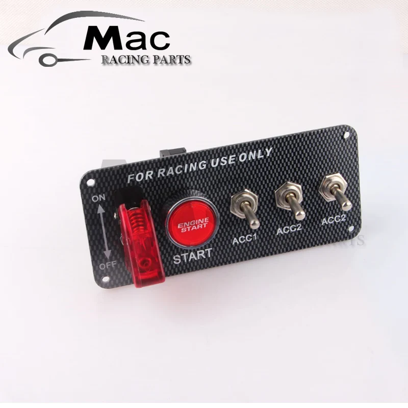 HOT SALE Car Accessory 12V LED Toggle Ignition Switch Panel Engine Start Push Button For Racing Car