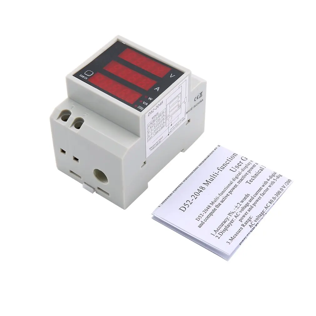 

Digital Meter Din-Rail Dual Led LED Voltmeter Ammeter Voltage Current Meter AC80-300V 100A Dual Display Voltage Power Bank