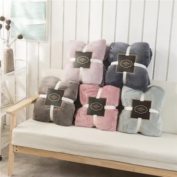 

Solid Color Flannel Blanket Single layer Soft Skin-friendly Warm Velvet Blanket Sofa Bedroom Sleep Throw Blanket Cover Textile