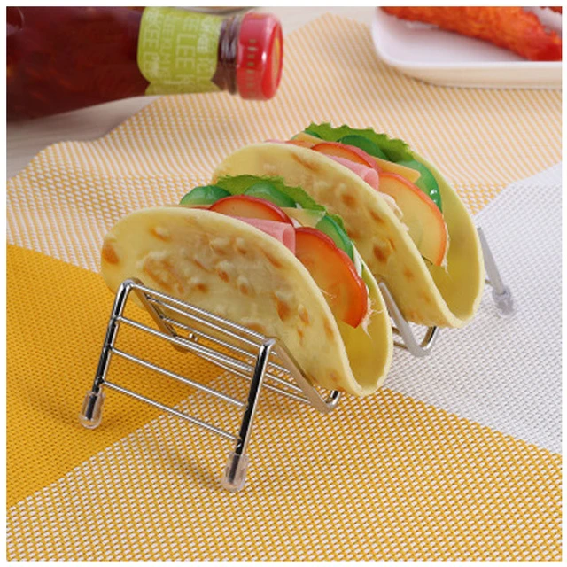 4 Size Wave Shape Stainless Steel Taco Holders Mexican Food Rack Shells Hot  Dog Holder Stand Taco Rack Kitchen Accessories - AliExpress