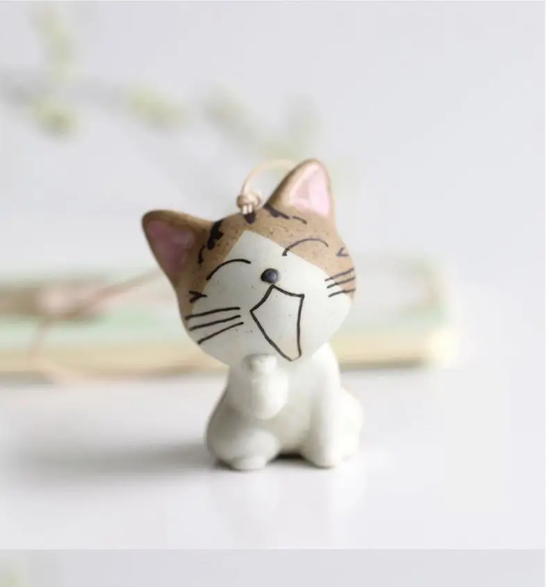 Kawaii/1 шт. керамическая Сырная Декор для дома, с изображением кота ремесел украшения комнаты фарфоровая lucky cat девочка игрушка подарок украшения - Цвет: 2