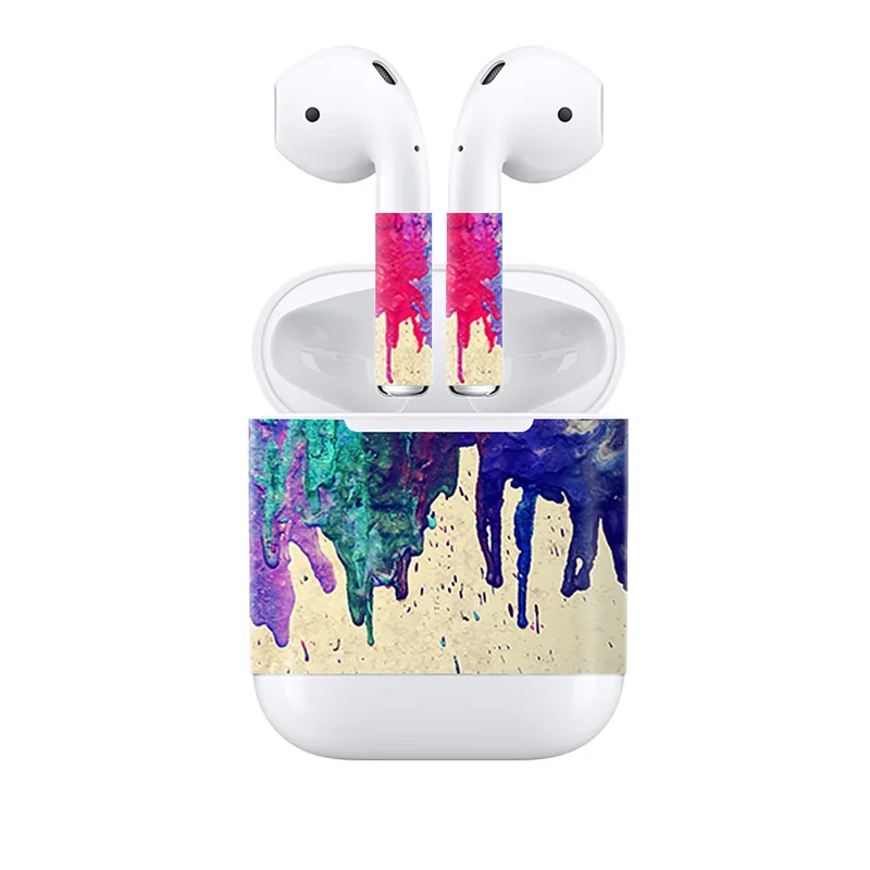 Для Apple AirPods 2 Наушники стикер Наушники DIY индивидуальная Наклейка виниловая камуфляжная Кожа Беспроводная зарядка наклейка на коробку - Цвет: 918