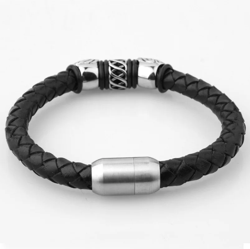 Leather Bracelets Leather Bracelet Magnetic Bracelet Classic Punk Metal Lion Magnetic Buckle Leather Bracelet Men's Charm Rock Party Jewelry