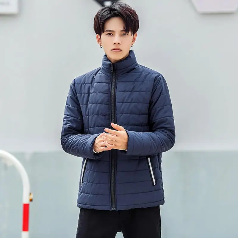 'Winter Men Casual Large Size Stand Collar Cotton-padded Clothes Korean-style Slim Fit Short Fashion Thick Cotton Coat