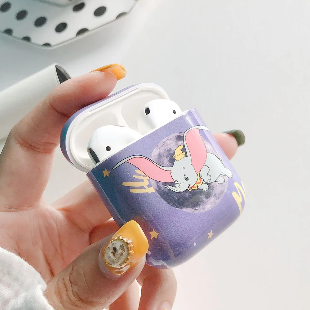 Чехол для наушников Dumbo для Apple Airpods 2 1 Air Pods, милые наушники, чехол для AirPod, защита жесткого диска, Накладные наушники, чехлы