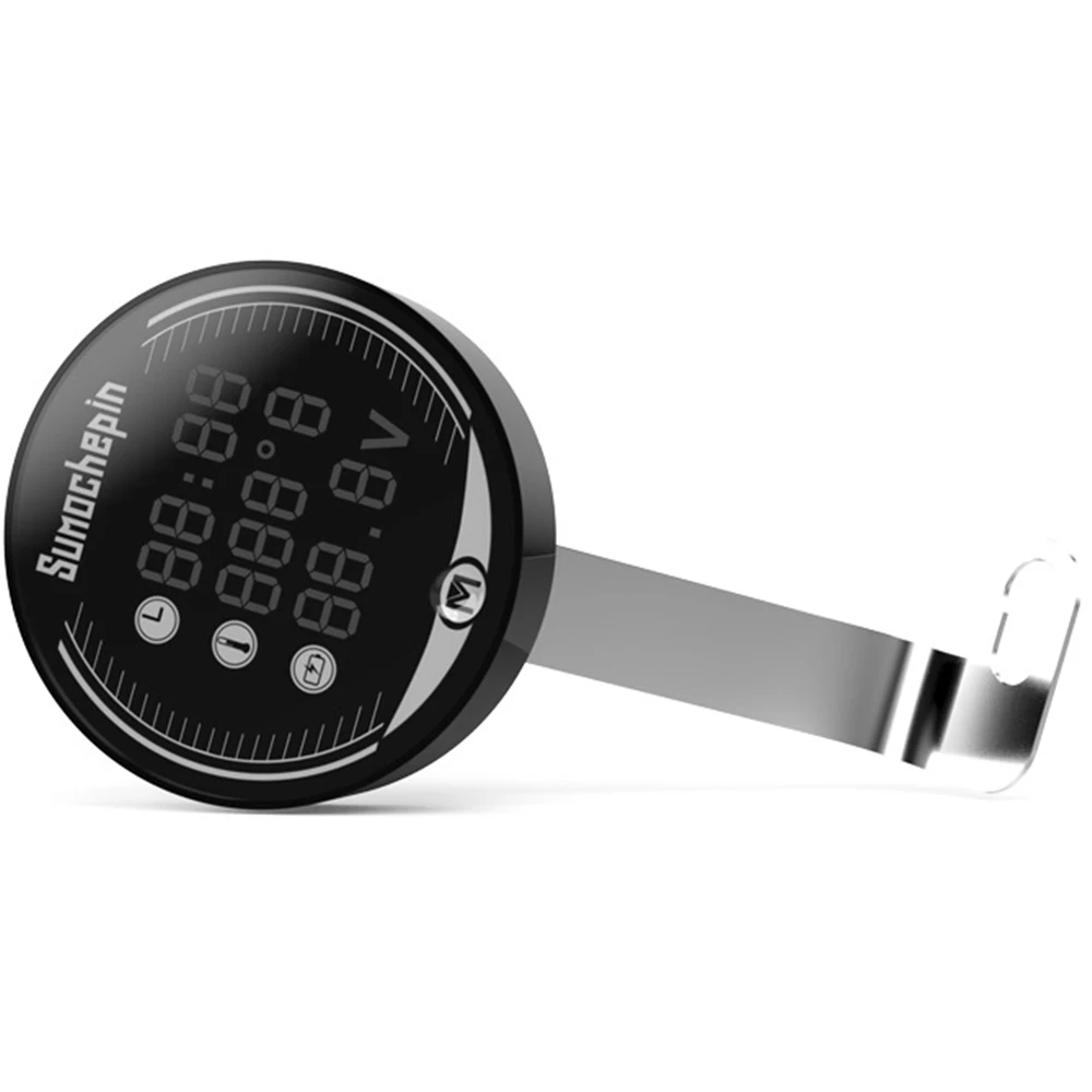 Вольтметр для мотоциклов Timemeter термометр вольт переменного тока Датчик Водонепроницаемый 9 V-24 V 3-в-1 Ночное видение светодиодный Дисплей вольтметр мотоцикл