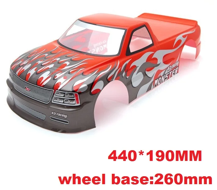 YUKALA 1/10 пвх окрашены тела оболочки для 1/10 RC Monster Truck 94188 размеры 430/440/450 мм* 193 мм Колесная база 260 мм - Цвет: Зеленый