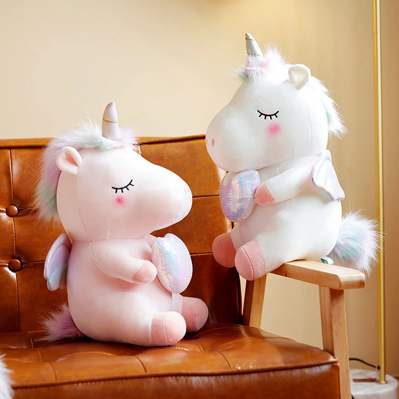 35 см милый ангел плюшевая игрушка Единорог Мягкие Kawaii Плюшевые игрушечные единороги для детей креативный подарок на день рождения для влюбленных девочек