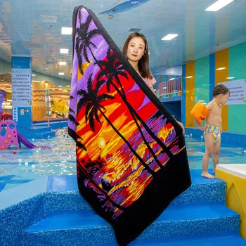 

Extended Bath Towel Hot Selling Hawaiian Style Home Bathroom Towels 100% Cotton Beach Mat Beach Towels 180*105cm