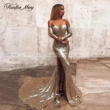 Блестящее розовое Золотое длинное платье для выпускного вечера с блестками, сексуальное вечернее платье в африканском стиле с открытыми плечами и длинным рукавом, вечерние платья