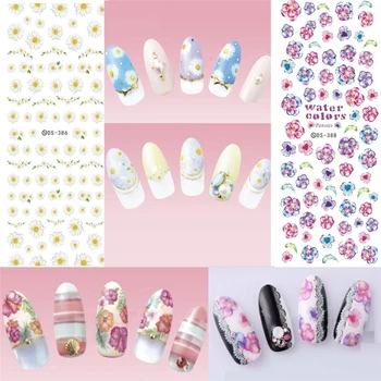 

1 sheet Summer Nails Nail Water Sticker daisy flower Slider Various patterns DIY Nail Art Transfer Decal Colorful Charm Decor