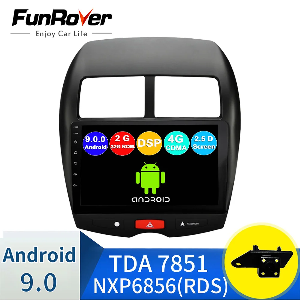 FUNROVER Android 9 0 2.5D + ips автомобильный dvd gps мультимедийный плеер для Mitsubishi ASX 10-18