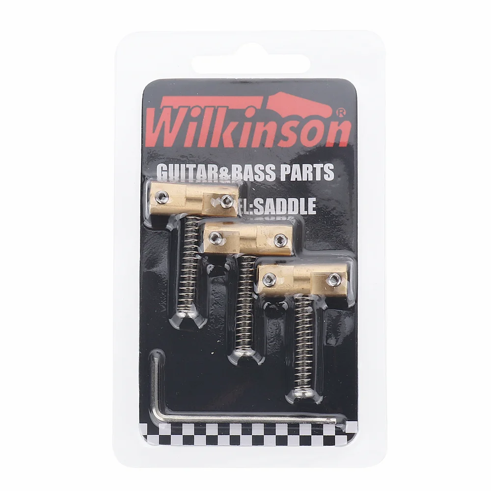 Wilkinson Guitar Bridge 3pcs Brass Guitar Bridge Compensated Saddles For Tele Telecaster Guitar Replacement Part