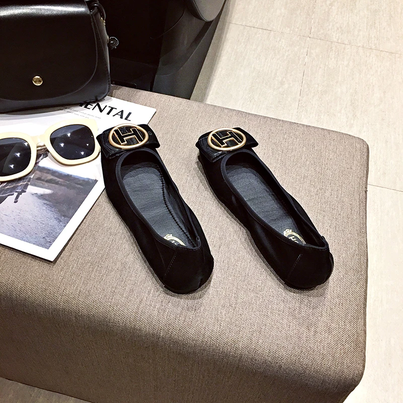 FamtiYaa Elegant Flat Shoes for Women Summer 2020 Sweet Woman Loafers Ballet Flats Shoes Ladies Breathable Casual Footwear Shoe