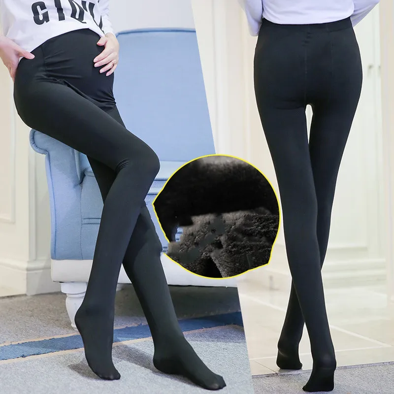 

Maternity Wear 2019 Autumn and Winter Plus Velvet Dragon Claw Wool Tights Leggings Pantyhose Support Belly Adjustable Tights