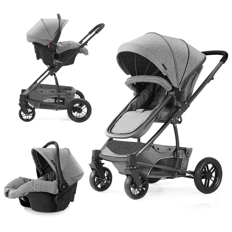 Poussette De Luxe 3 En 1 Pour Bebe Siege Auto Portable A Quatre Roues Pour Jogging Nouveau Ne Confortable Aliexpress
