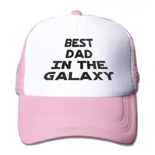Бейсбольная кепка с сеткой «лучший папа в Галактике», унисекс, Регулируемая Кепка В Стиле Дальнобойщика, розовые шапки