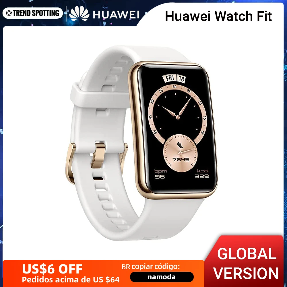 HUAWEI Watch Fit Смарт-часы встроенный GPS Яркий AMOLED-экран 1 64 дюйма Мониторинг здоровья и