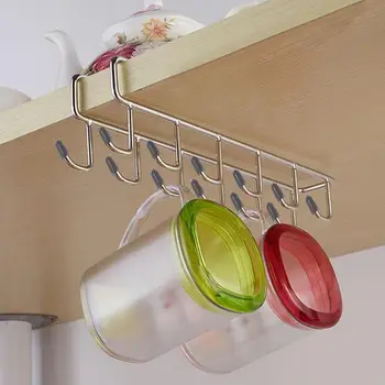 

Stainless Steel Kitchen Storage Rack Cupboard Hanging Hook Shelf Dish Hanger Chest Storage Shelf Bathroom Organizer Holder Tools