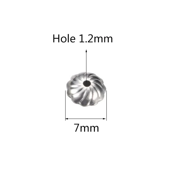 Aiovlo, 50 шт./лот, нержавеющая сталь, полый цветок, бусинки, колпачки, концевые колпачки, аксессуары для рукоделия, фурнитура для изготовления ювелирных изделий - Цвет: 7mm
