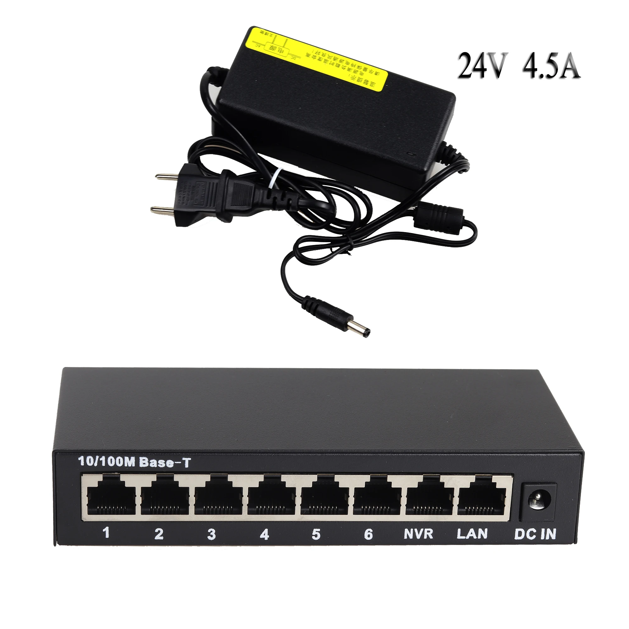 Коммутатор POE 108 ВТ сетевой концентратор Ethernet 8 портов ip камера беспроводной