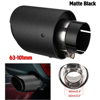 

Pair 63mm-101mm Car Exhaust Muffler Pipe Carbon Fiber 2.5"-4" Exhaust Tips Rear Pipes Tail Tube Stainless Steel Universal
