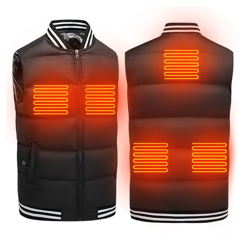 

5 areas Heating Vest Outdoor USB Infrared Electric heated Jacket Winter Thermal Clothing Waistcoat Skiing Snowboard down vest