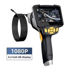 Endoscope industriel à écran IPS de 4.3 pouces, lentille simple et double, caméra HD 1080P, Endoscope IP67 étanche avec 6 caméras LED 