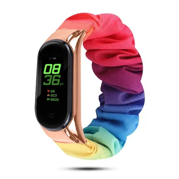 

Watch band for Xiaomi Mi Band 5/4 canvas wrist strap For xiaomi mi band 4 accessories bracelet Miband5/ 4/3 Elasticity Strap