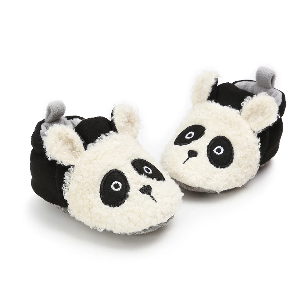 Pudcoco/детская обувь для новорожденных мальчиков и девочек; тапочки с рисунком; зимние теплые детские мягкие плюшевые прогулочные тапочки для малышей