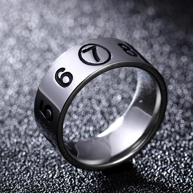 8 мм винтажные титановые мужские кольца для вечерние ювелирные изделия серебристо-черные - Цвет основного камня: JR2928S