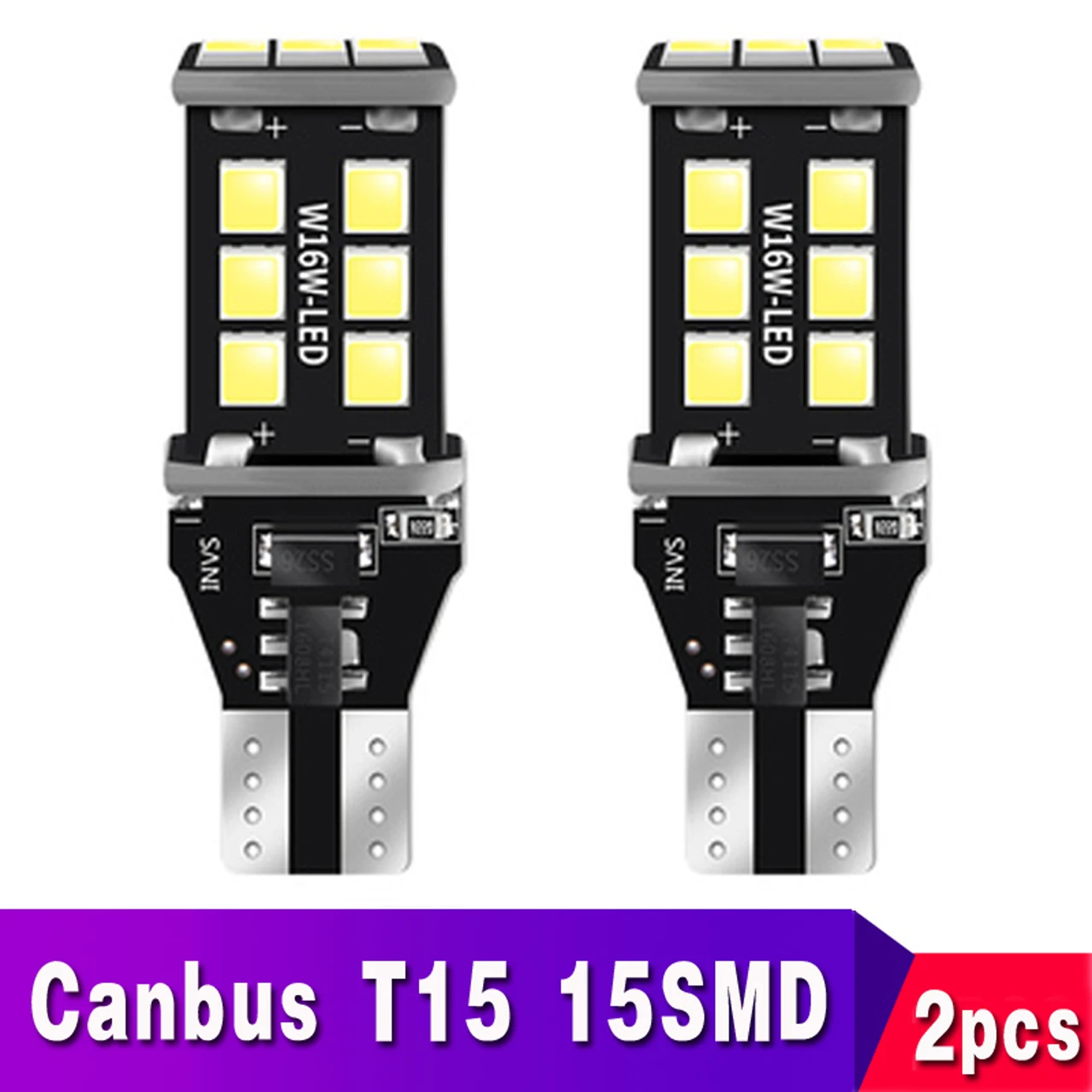 Сверхъяркая Светодиодная лампа Canbus T15 T16 W16W 921 912 без ошибок OBC резервные огни