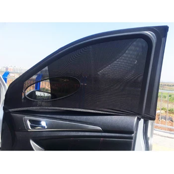 

2Pcs Car Sun Visor Rear Side Window Sun Shade Mesh Fabric Sun Visor Shade Cover Shield UV Protector Black Auto Sunshade Curtain