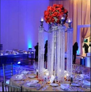 

75cm tall )Romantic style crystal candelabra flower stand wedding table centerpiece for wedding table centerpieces