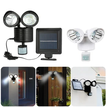 

22/42 LED Double Head Human Body Motion Sensor Solar Lamp Outdoor Waterproof Emergency New