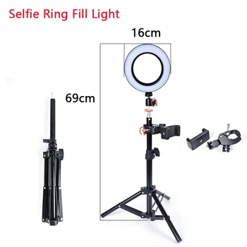

Photo LED Selfie Ring Fill Light Dimmable Camera Phone 16CM Ring Lamp With Stand Tripod For Makeup Video Live Studio