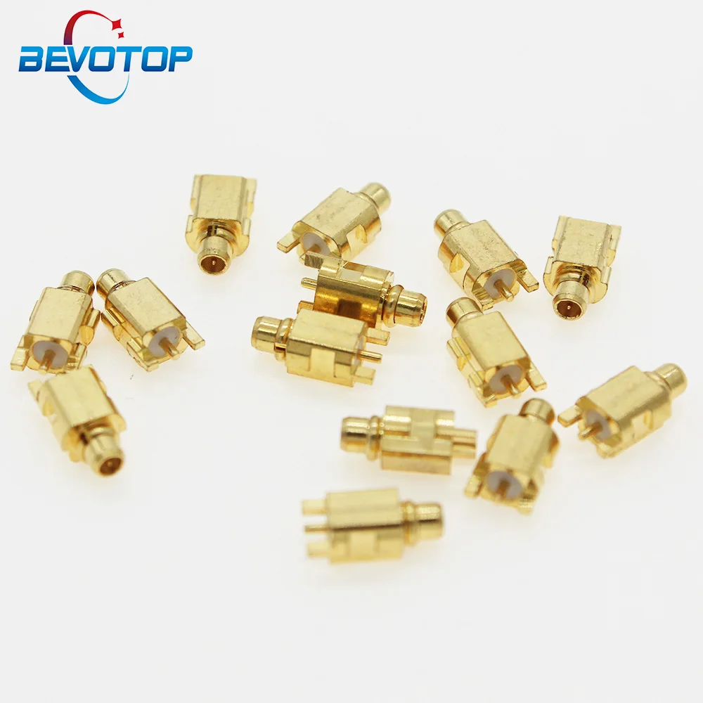 

100pcs/lot MMCX Male Jack Connector PCB Mount With Solder Straight Goldplated 3 Pins MMCX RF Connector