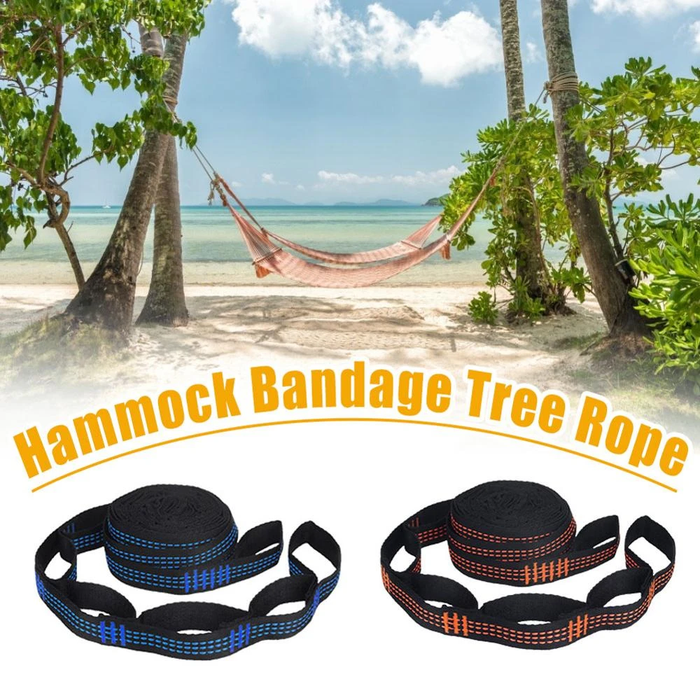 2 Pcs/Set Hammock Straps Special Reinforced Polyester Straps 5 Ring High Load-Bearing Barbed Black Outdoor Hammock straps