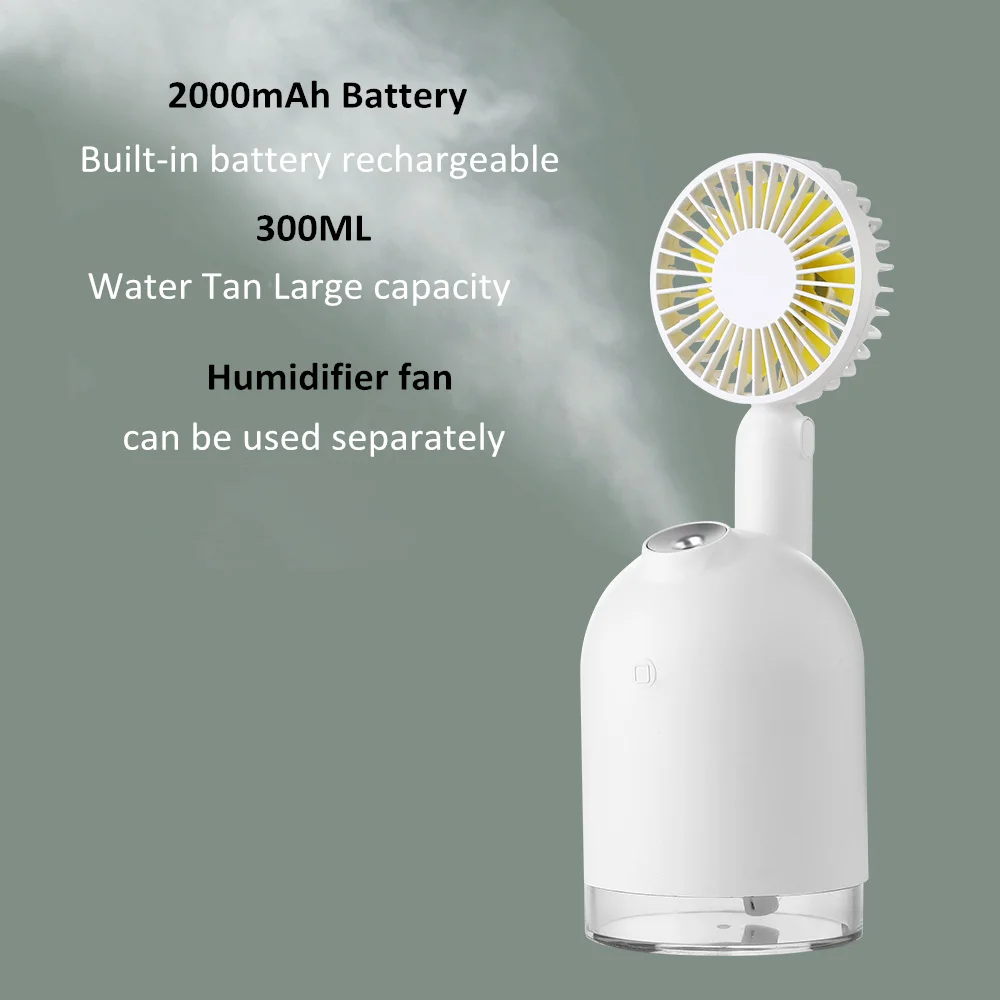 USB mini humidifier 7-color hand-held fan air purifier cooling fan bedroom office