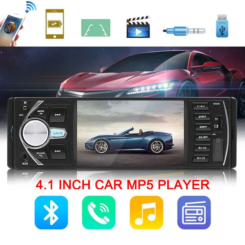 

Car mp5 Player USB AUX 4.1 Inch Bluetooth aux DC12V Car MP5 Player Support Rear View Car MP5 Automotive FM Radio