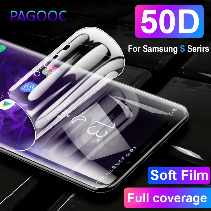 

50D Curved Soft Protective Film For Samsung Galaxy S8 S9 Plus S7 S6 Edge Screen Protector on Samsung S9 Note 8 9 Protection Film