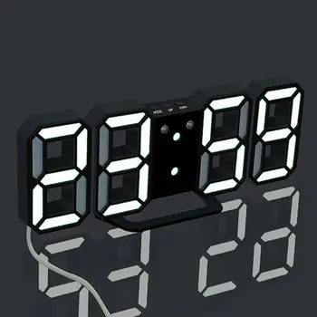 

LED digital wall clock Modern Design Watch Clocks alarm clock date temperature luminous home decoration frame wall clock