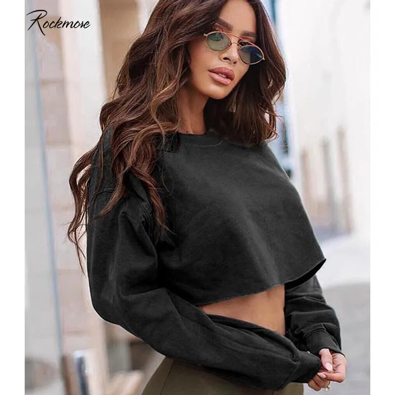 

Rockmore Oversized Hoodies Women Sweatshirt Harajuku Hoodie Cotton Solid Streetwear Black Sweat Femme Jogging Oversize Clothes