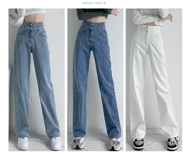 blue jeans ZOENOVA Casual Fashion Straight Leg Women's Jeans Denim Bottom Y2K Harajuku Boyfriend Long High Waist Baggy Jean Fall Pants Blue topshop jeans